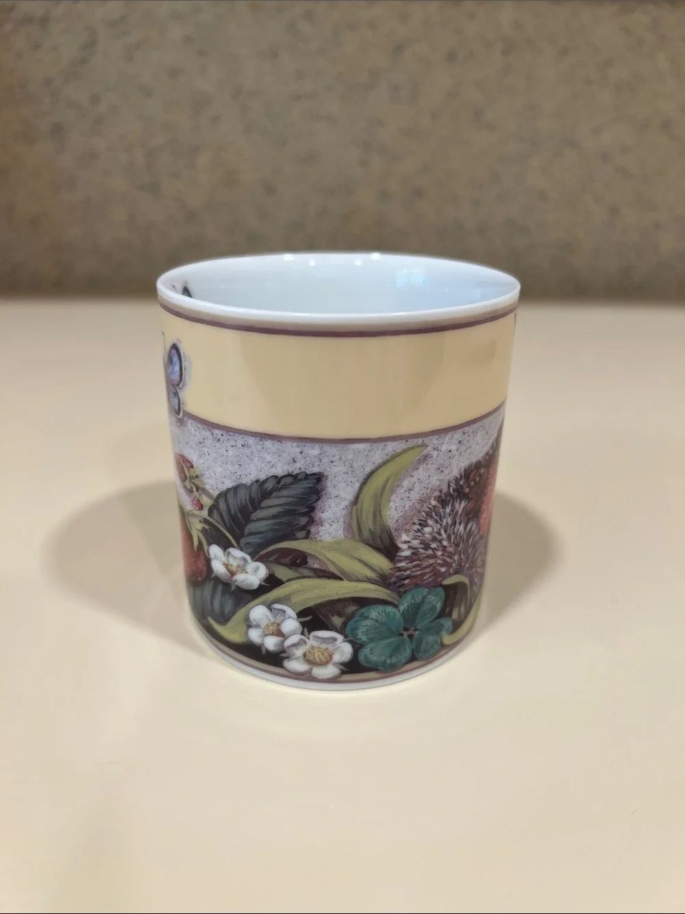 Porcelain Hedgehog Strawberry Coffee Mug - White